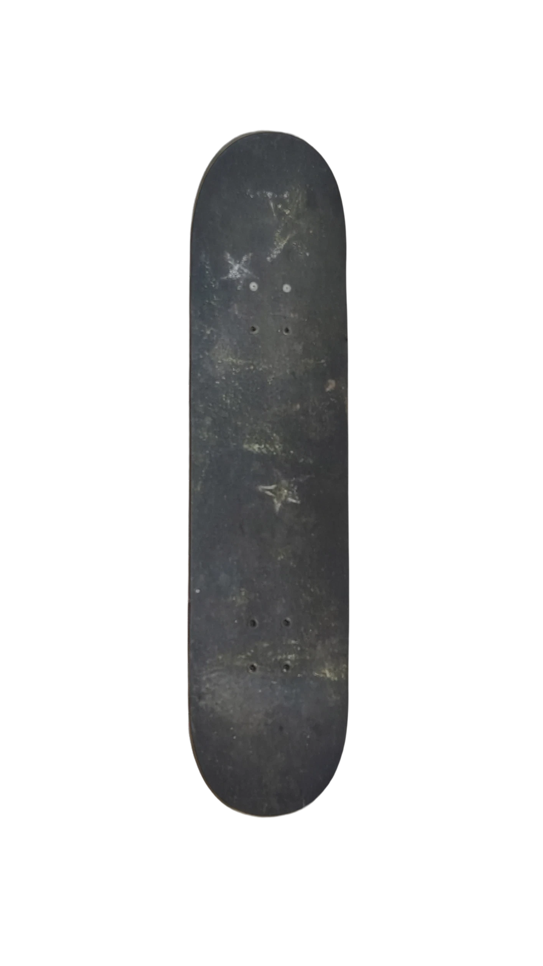 A well-worn skateboard