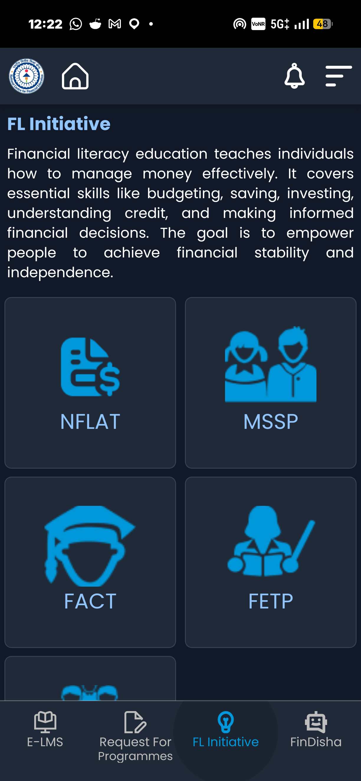The original FL Initiative screen with programme icons