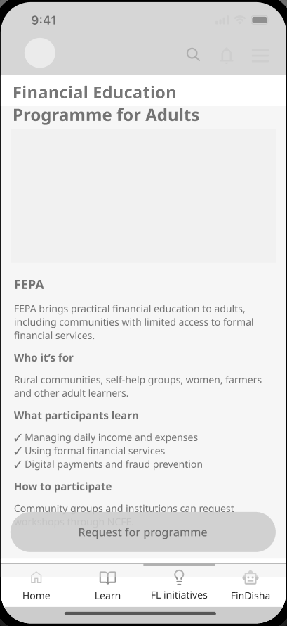 Wireframe: FEPA programme