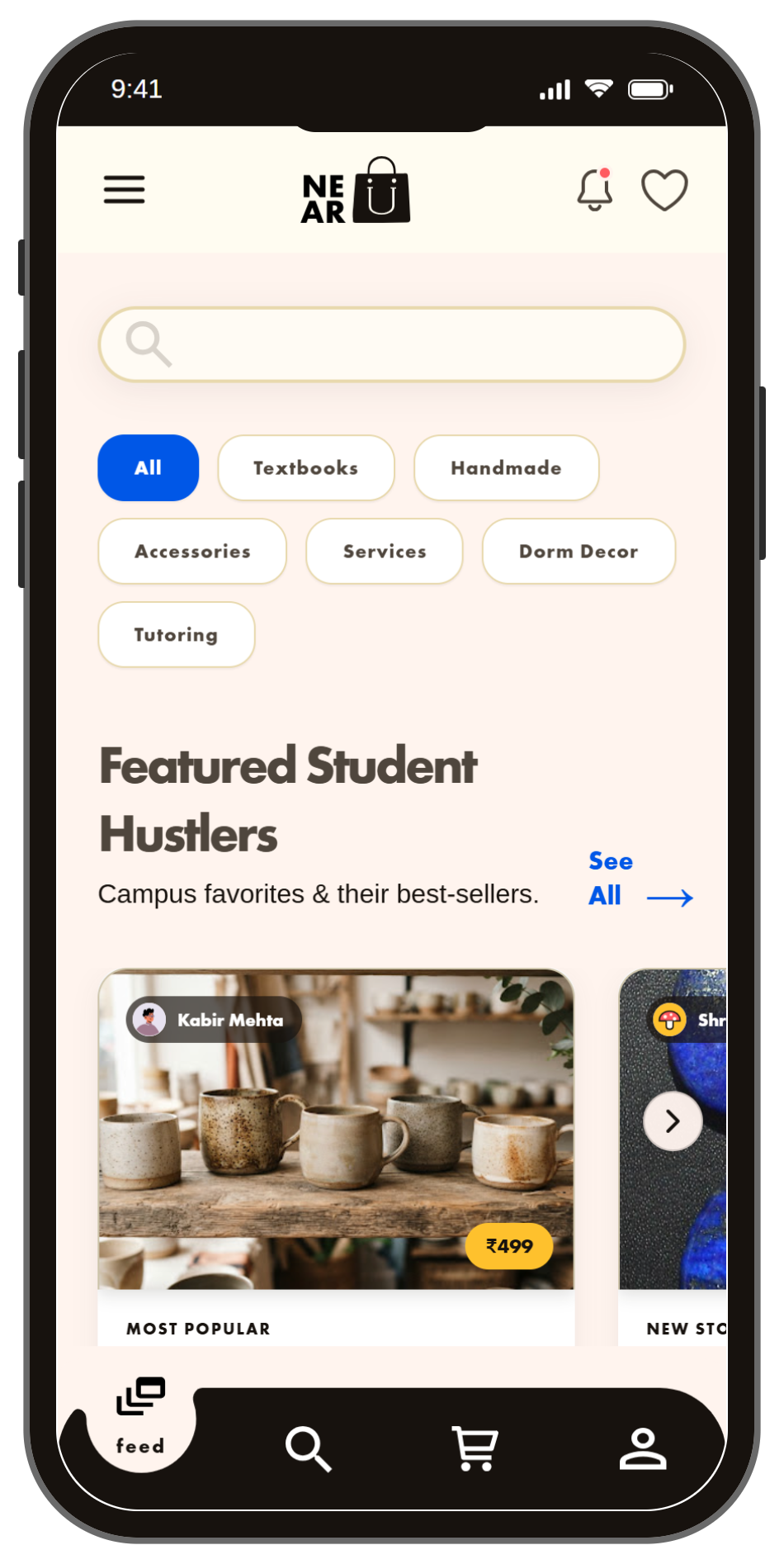 Version B: NearU's refined marketplace layout
